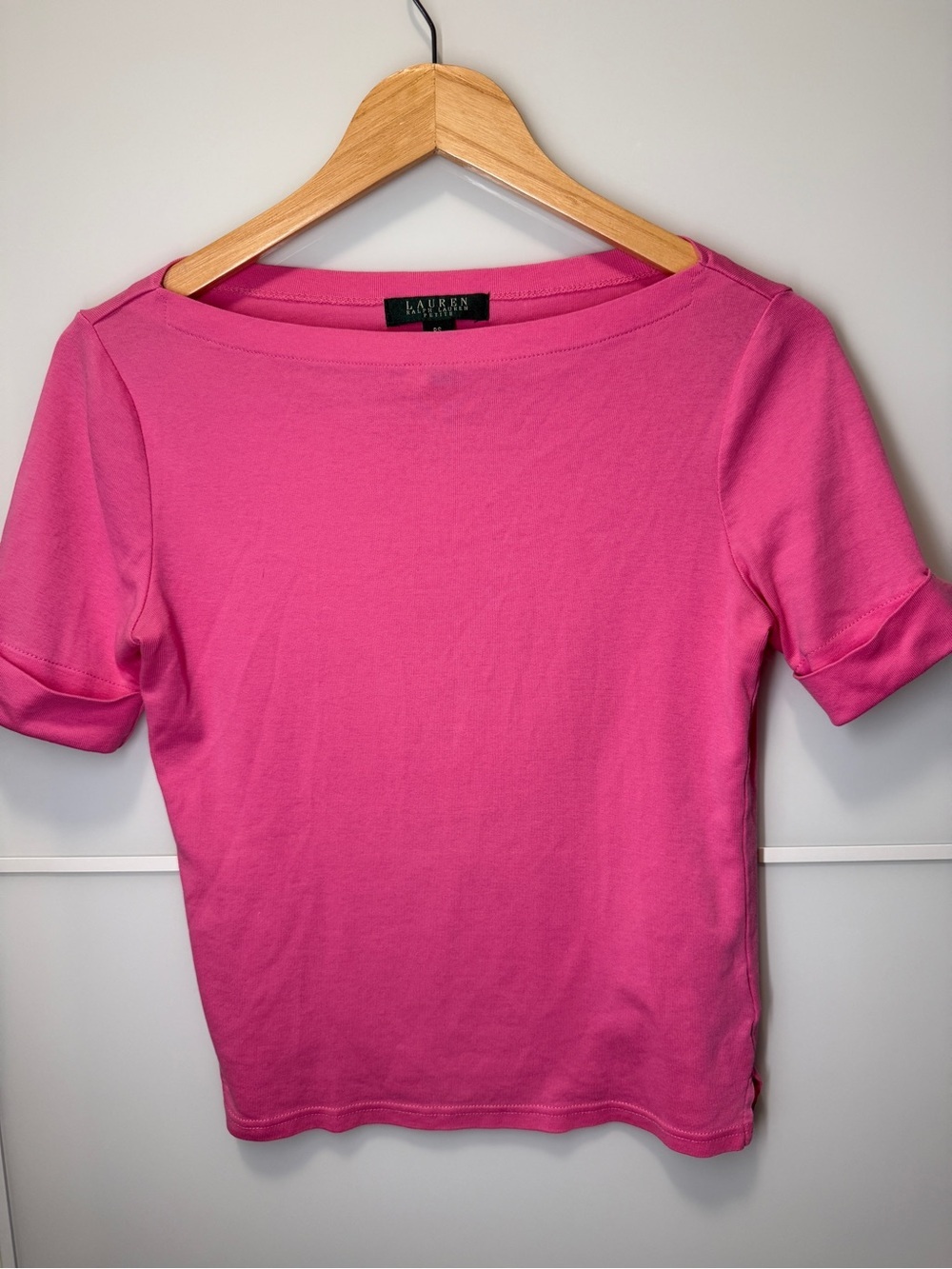 Ralph Lauren Hot Pink Short Sleeve Boatneck Tee